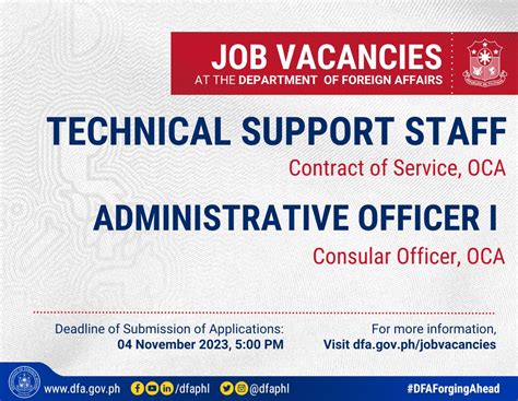 dfa.gov.ph/jobvacancies|JOB VACANCY ALERT‼️‼️ Visit .